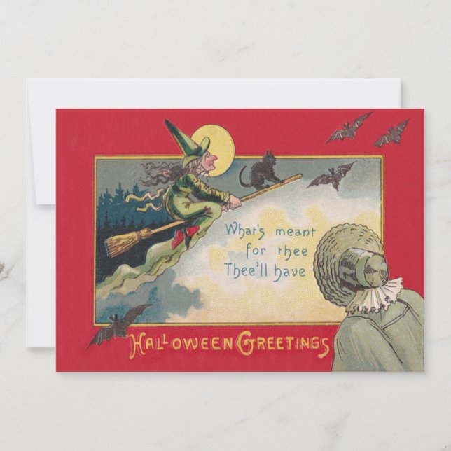 Bruja negra gata bate de la luna llena (Anverso)