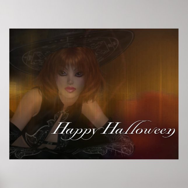 Bruja otoño - Impresión feliz de Halloween (Frente)