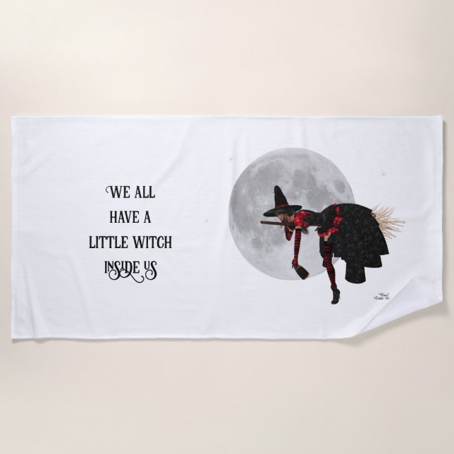 Bruja Piscina Sobre La Toalla De Playa De Broom Vo (Anverso)