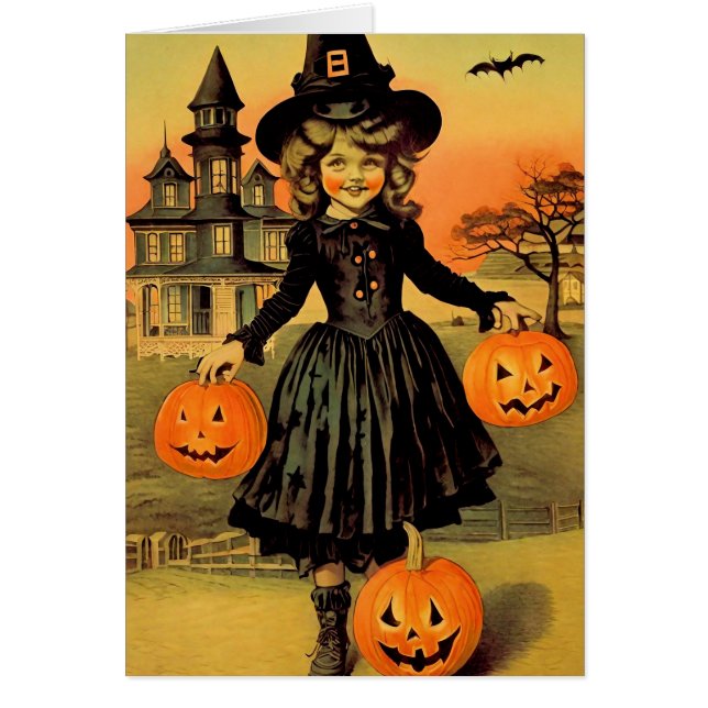 Bruja Retro de Halloween (Frente)