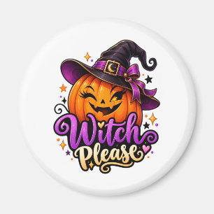 Bruja Sassy Por Favor Calabaza Imán de Halloween