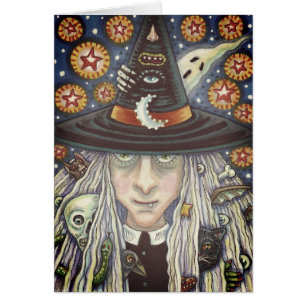 BRUJA SINIestra, OJO MALVADO, TARJETA DE SALUDO GÓ