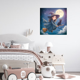 Bruja suave con arte Metalizado gato en la pared