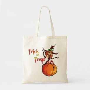 Bruja suave en las bolsas de calabaza de Halloween