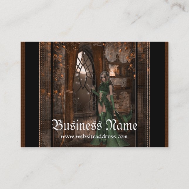 Bruja verde por las tarjetas de negocios de la ven (Anverso)