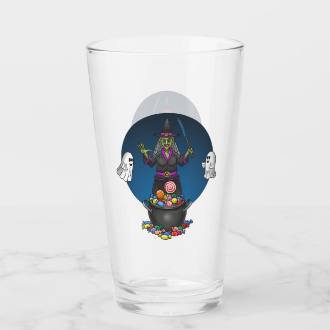 Bruja verde y truco de fantasmas o trata Halloween (Anverso)