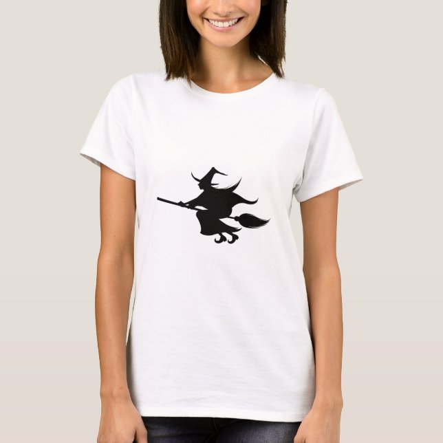 Bruja voladora de la camiseta de la dama de Hallow (Anverso)