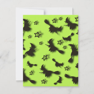 Bruja voladora entre las estrellas en la noche de 