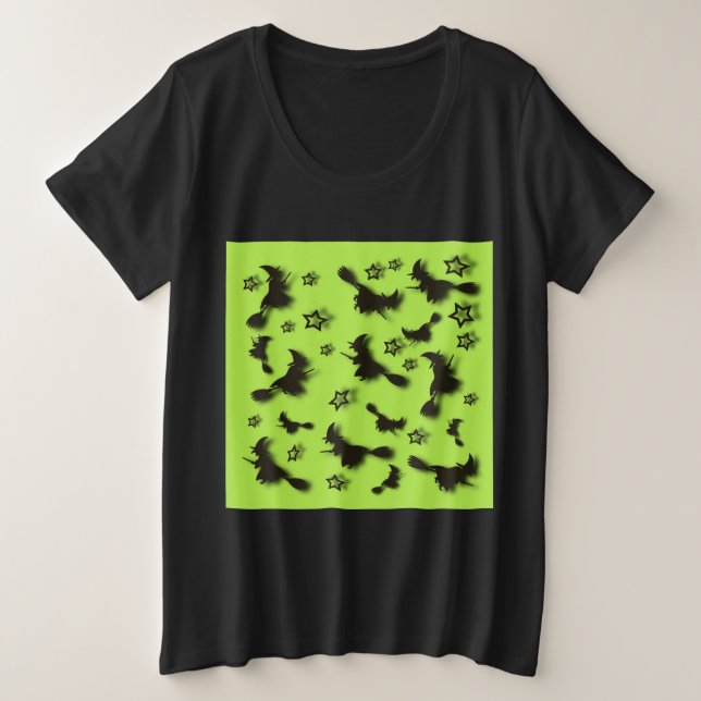 Bruja voladora entre las estrellas en la noche de  (Anverso del diseño)