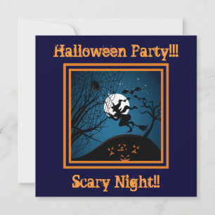 Bruja Y Araña En Invitación A La Fiesta De Hallowe