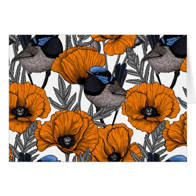 Brujas de hadas y flores de amapola naranja 2 (Anverso (Horizontal))
