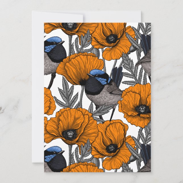 Brujas de hadas y flores de amapola naranja 2 (Anverso)