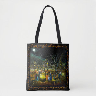 Brujas de Halloween con la bolsa de asas de la