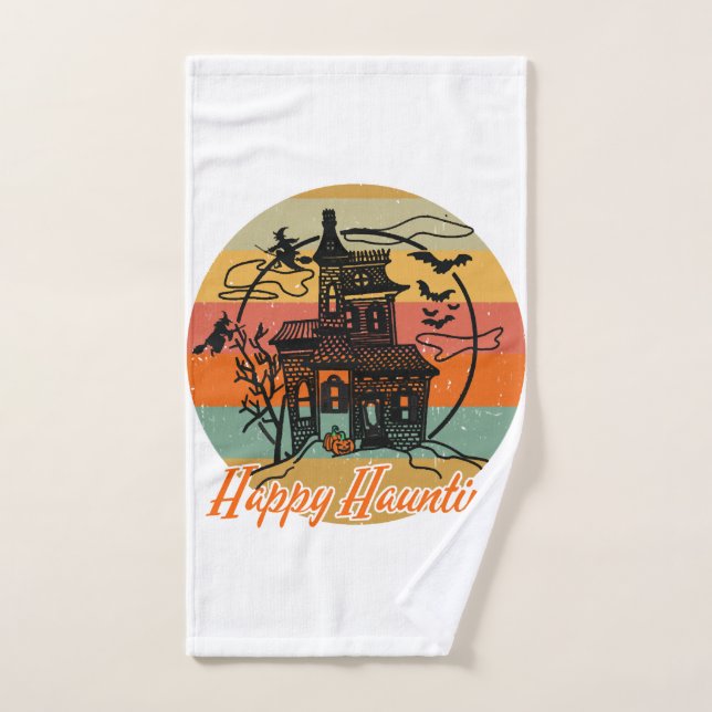 Brujas Feliz Halloween Vintage Retro (Toalla de mano)