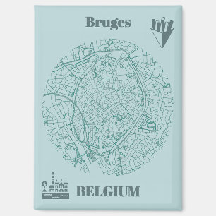 Brujas, imán de mapas de Bélgica