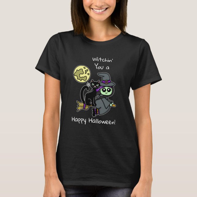 Brujas una feliz camiseta de Halloween (Anverso)