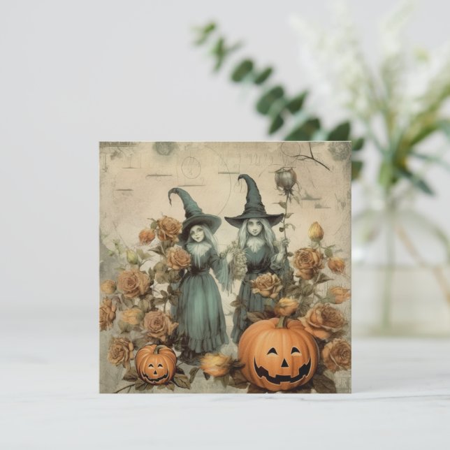 Brujería de Halloween vintage (6) (Anverso de pie)
