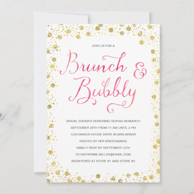 Brunch & Bubbly | Invitación a la ducha de novia (Anverso)