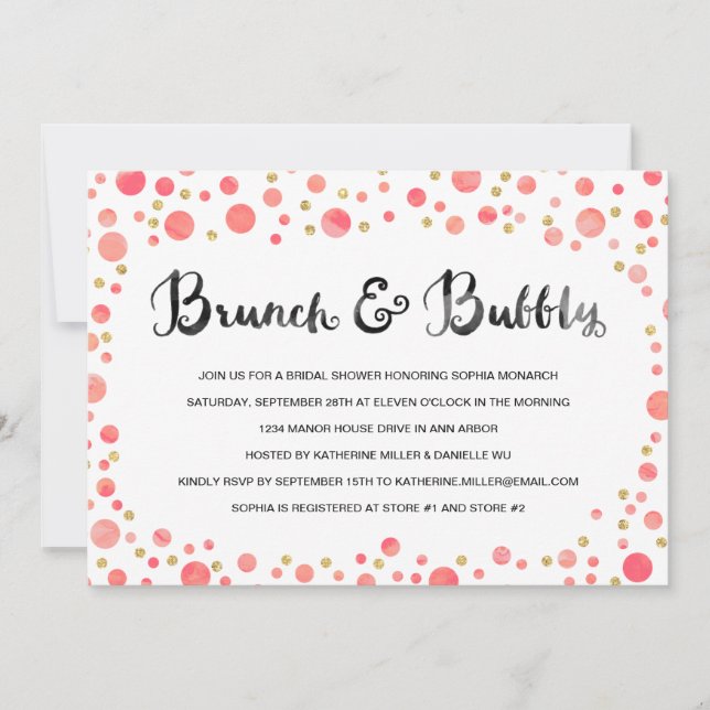 Brunch & Bubbly | Invitación a la ducha de novia (Anverso)