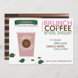 BRUNCH CAFFEE Bridal Shower Invitación Pink Green