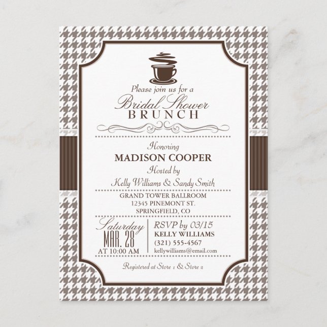 Brunch con ducha de novia; Invitación con cabina d (Anverso)