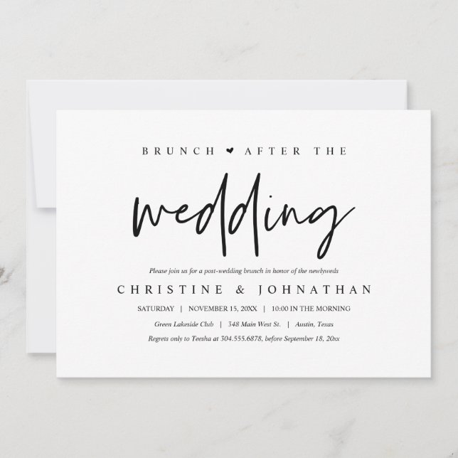 Brunch con los recién casados, invitación post bod (Anverso)