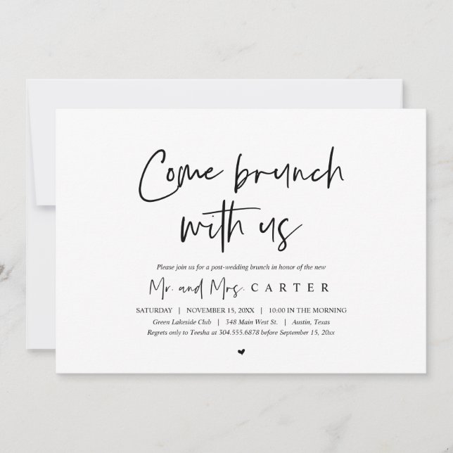 Brunch con los recién casados, invitación post bod (Anverso)