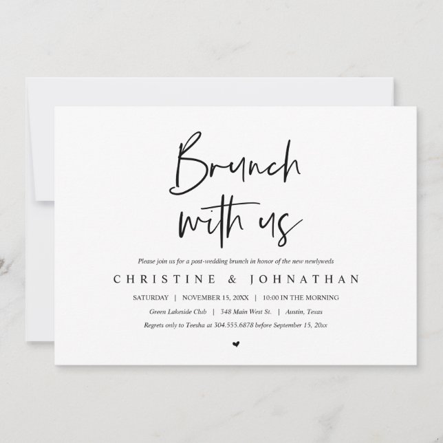 Brunch con los recién casados, invitación post bod (Anverso)