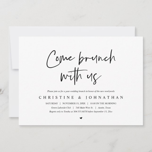 Brunch con los recién casados, invitación post bod (Anverso)