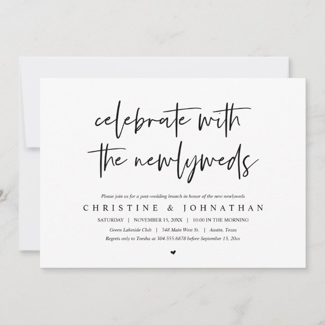 Brunch con los recién casados, invitación post bod (Anverso)