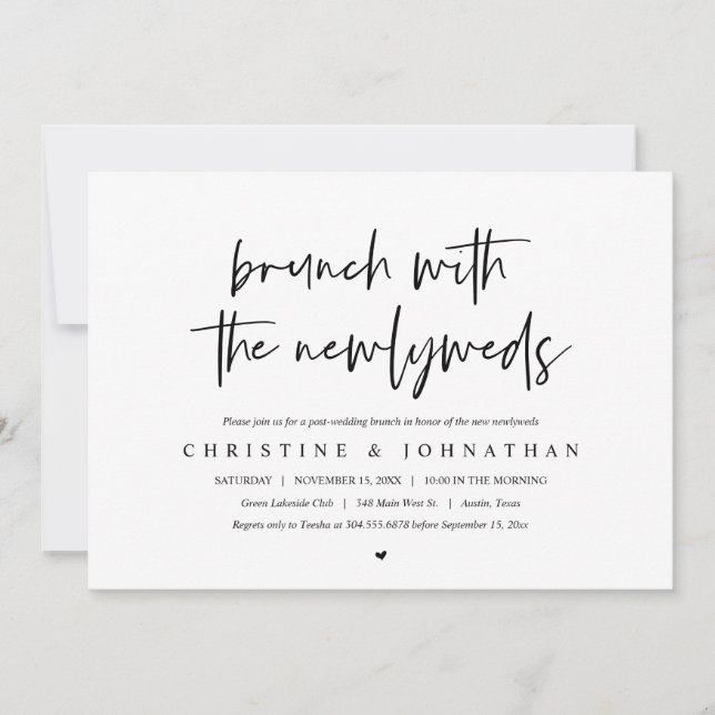 Brunch con los recién casados, invitación post bod (Anverso)