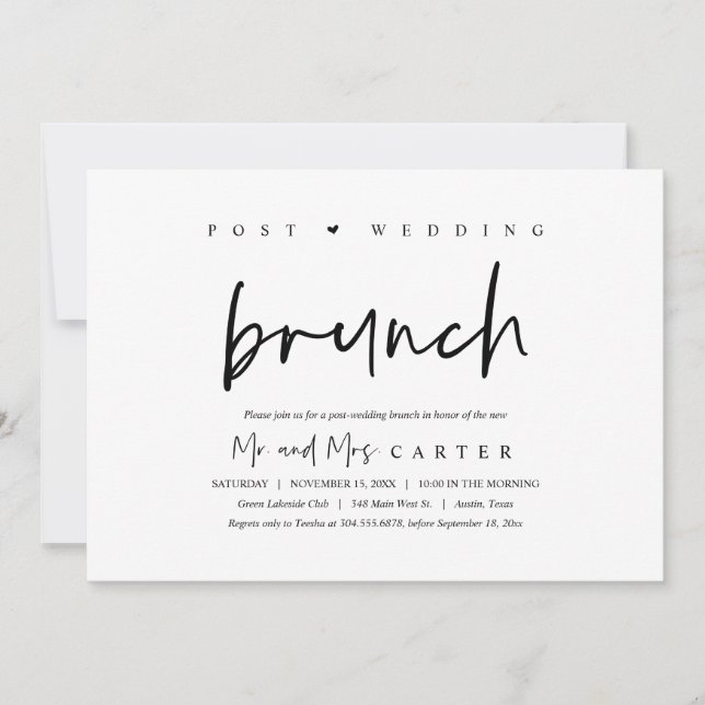 Brunch con los recién casados, invitación post bod (Anverso)