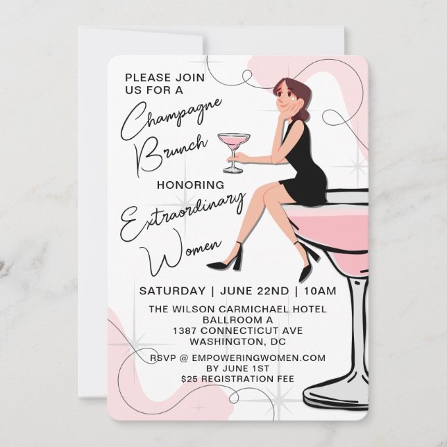 Brunch de champán para la invitación de las mujere (Anverso)