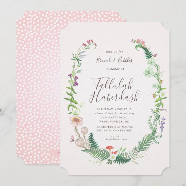 Brunch de flores silvestres e invitación a la burb (Anverso / Reverso)