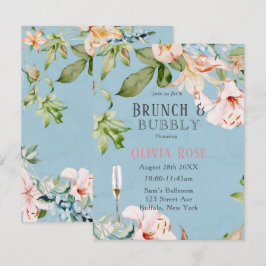 Brunch de Lily azul y rosa e invitación a burbujas