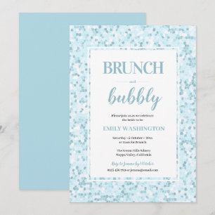Brunch de mosaico azul Aqua e invitación a burbuja