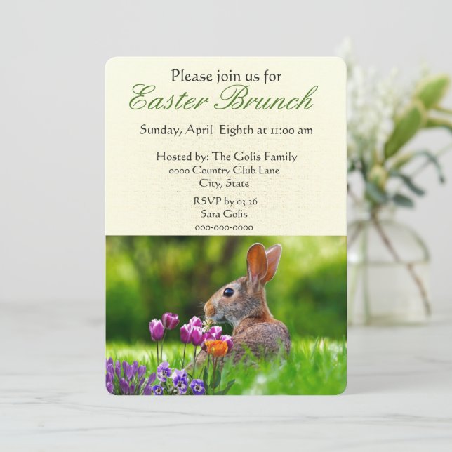 Brunch de Pascua con invitación de feriado de cone (Anverso de pie)