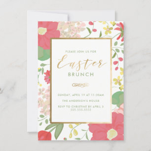 Brunch de Pascua, Floral, Invitación de primavera