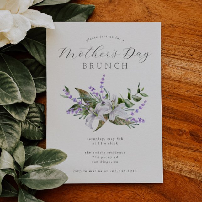Brunch del Día de la Madre | Invitación floral bla (Subido por el creador)