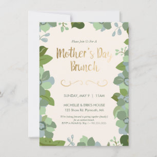 Brunch del Día de la Madre - Invitación floral y v