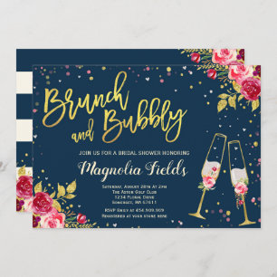 Brunch e invitación nupcial burbujeante de la