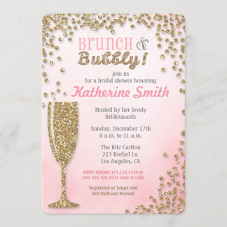 Brunch e invitación nupcial burbujeante del