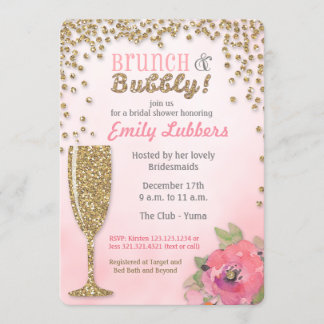 Brunch e invitación nupcial burbujeante del