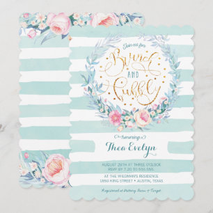 Brunch e invitación nupcial floral burbujeante de