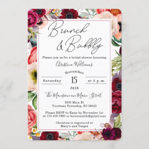 Brunch e invitaciones nupciales burbujeantes de la