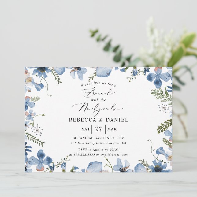 Brunch Elegante Con Invitación A La Boda De Novios (Anverso de pie)