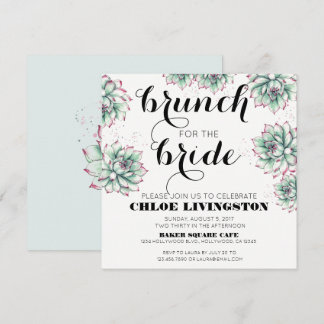 Brunch for the Bride Succulent Shower Invitación