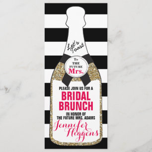 Brunch nupcial Invitación a ducha de novia Champag