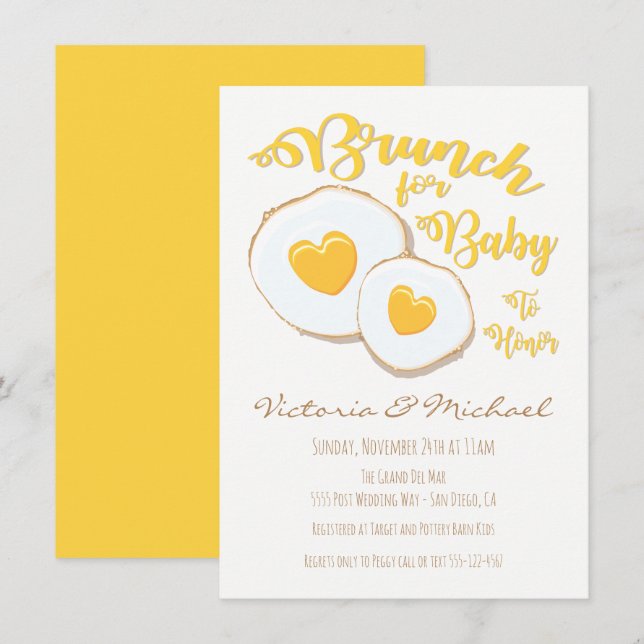 Brunch para invitaciones de ducha para bebés (Anverso / Reverso)