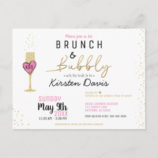 Brunch rústico e invitación a ducha de novias con 